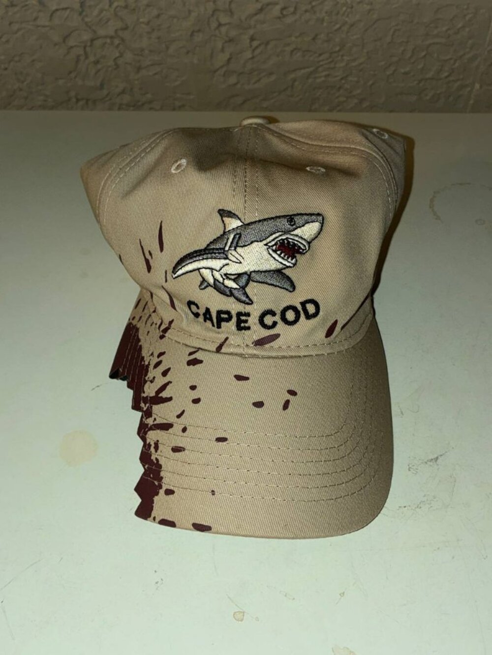 Cape Cod Shark Attack Bitten Brim Strapback Hat Novelty Funny Adjustable - New